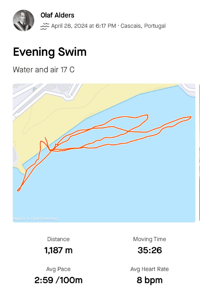 My swim on Strava